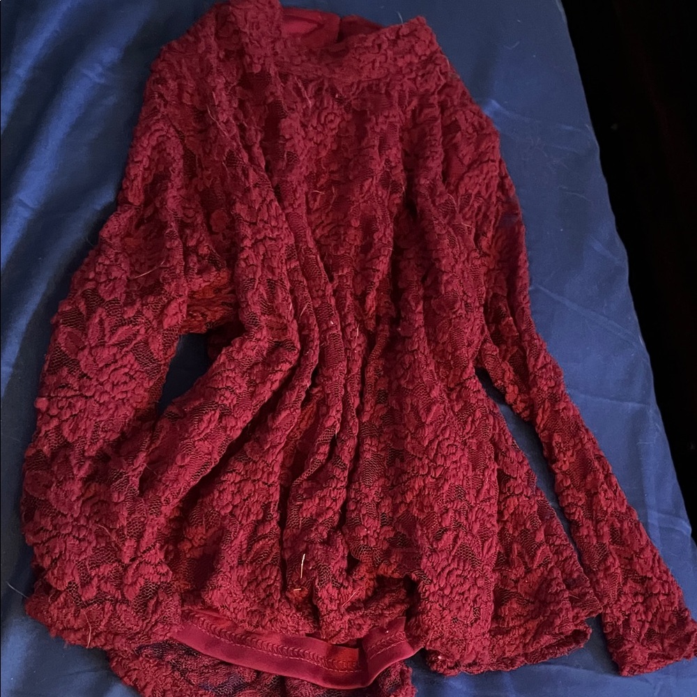 Elegant Red Lace Blouse